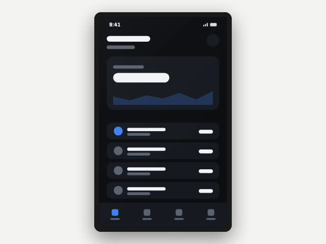 Tablet mockup frame, drawn rather than photographed
