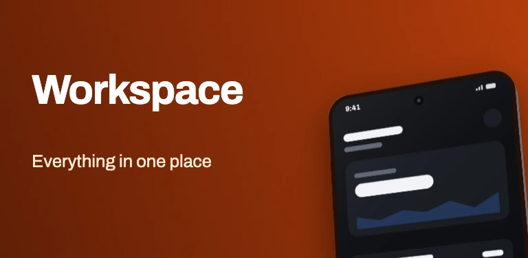 Wordmark and device app store screenshot template - Name on the left, a phone cropped off the right edge.