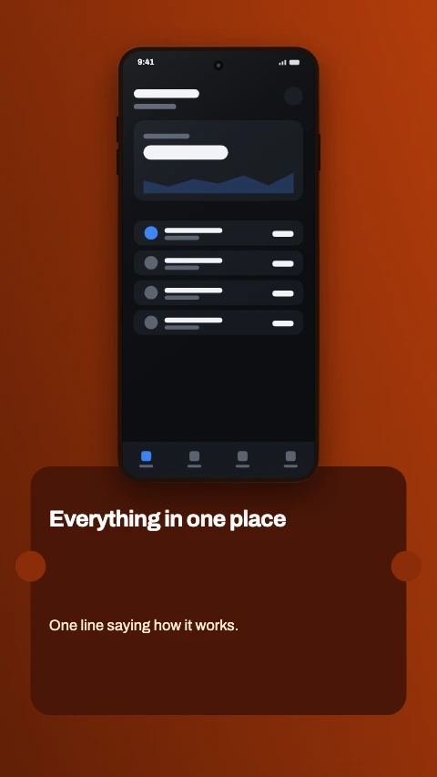 Ticket app store screenshot template - A card with notches bitten out of its edges. Device above.