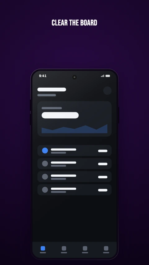The Neon colour theme on an app screenshot - Near black, saturated accents, outlined display type. For games.